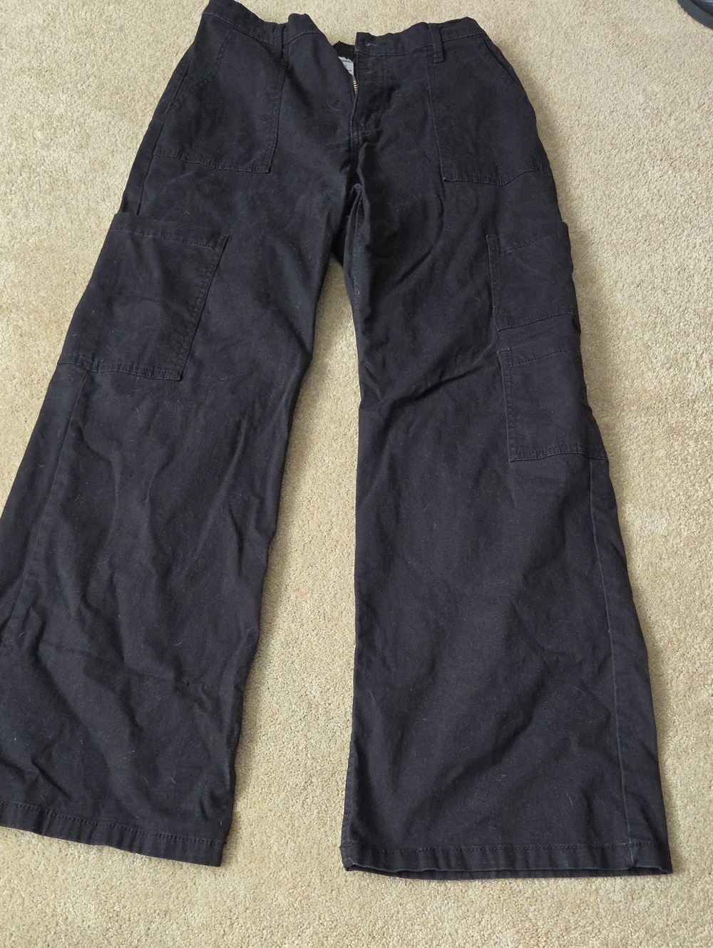 No Boundaries Black Wide-Leg Cargo Pants
